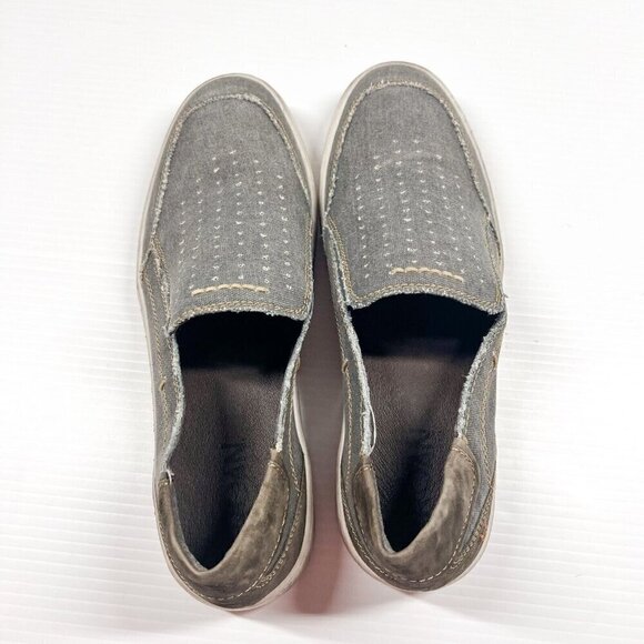 Roan by BEDSTU Gray Casual Kayson Leather Slip On Canvas Shoes Mens Size 10.5 - Picture 7 of 11